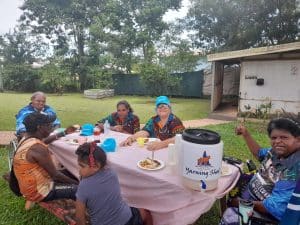 Napranum community members at the laundry launch BBQ